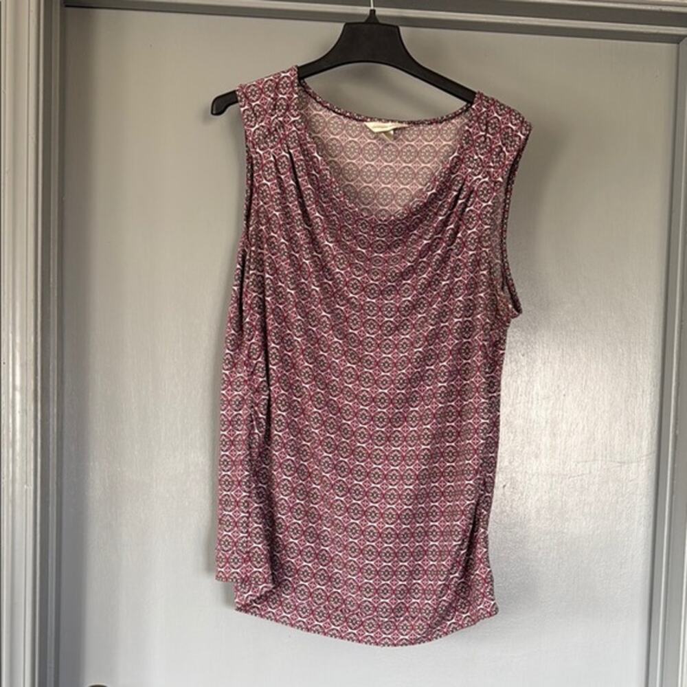 Christopher Banks Women's Pink Floral Sleeveless Pullover Tank Top sz XL